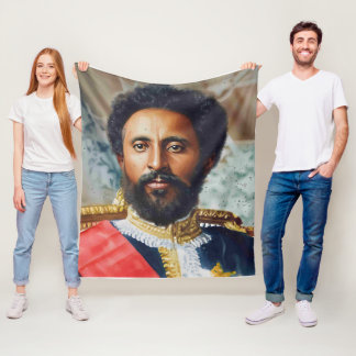 Couverture Polaire Peinture à l'huile du roi Haile Selassie