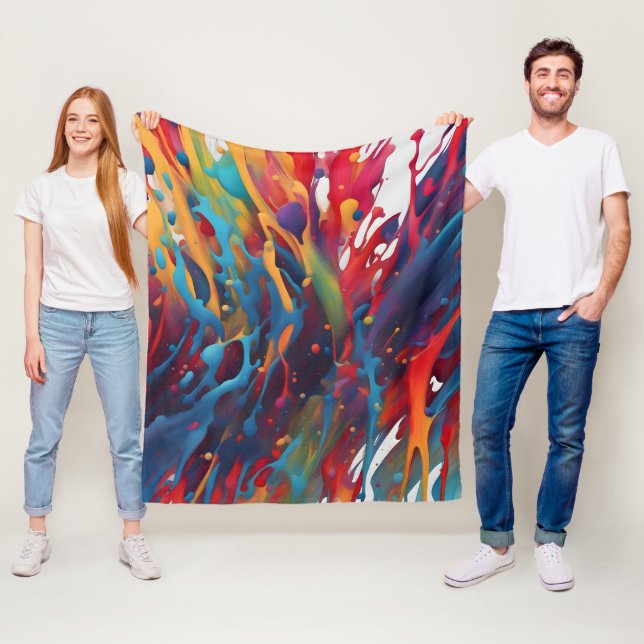 Couverture Polaire peinture Abstraite (En situation)
