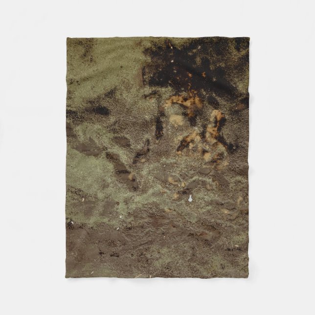 Couverture Polaire Peinture abstraite Brown et noire (Devant)
