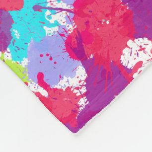 Couverture Polaire Peinture Abstraite colorée, rouge et violet