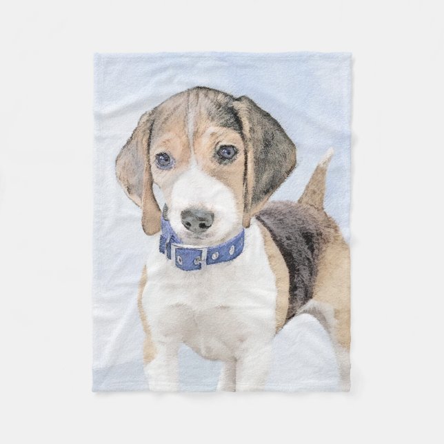 Couverture Polaire Peinture beagle - Cute Original Chien Art (Devant)