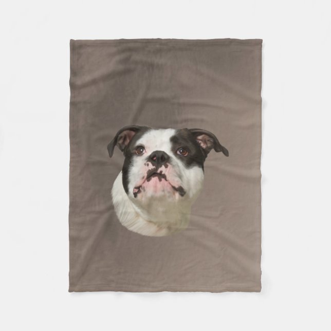 Couverture Polaire Peinture couleur d'eau Bulldog (Devant)