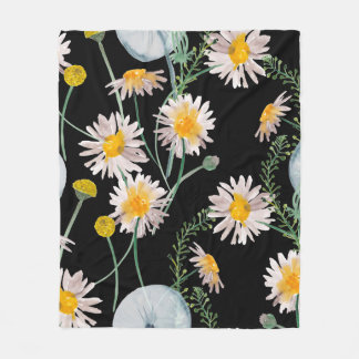 Couverture Polaire Peinture d'aquarelle motif transparent avec chamom