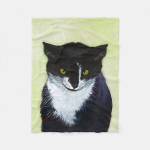 Couverture Polaire Peinture de chat Tuxedo - Cute Original Cat Art