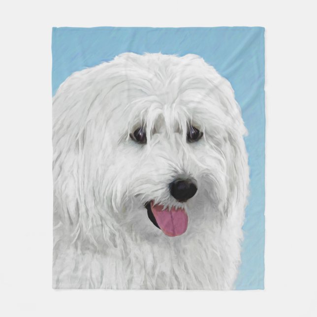 Couverture Polaire Peinture de chien de berger polonais - Chien d'ori (Devant)