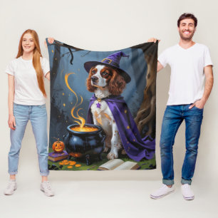 Couverture Polaire Peinture de Halloween fantaisiste de chien Brittan