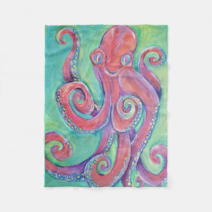 Couverture Polaire peinture de poulpe