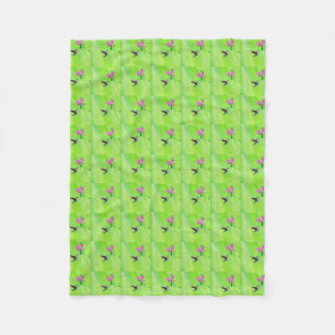 Couverture Polaire Peinture des colibris et des petits pois