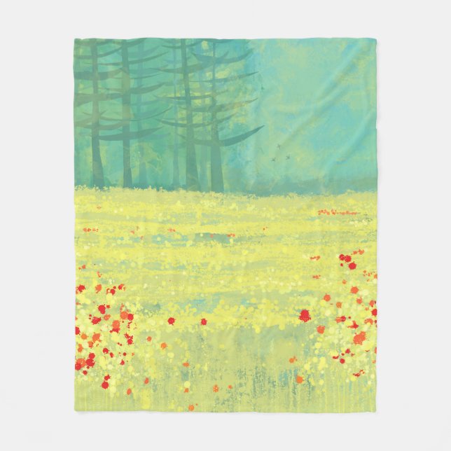 Couverture Polaire Peinture du paysage de prairie (Devant)