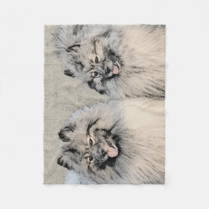 Couverture Polaire Peinture Keeshond Brothers - Art Chien original