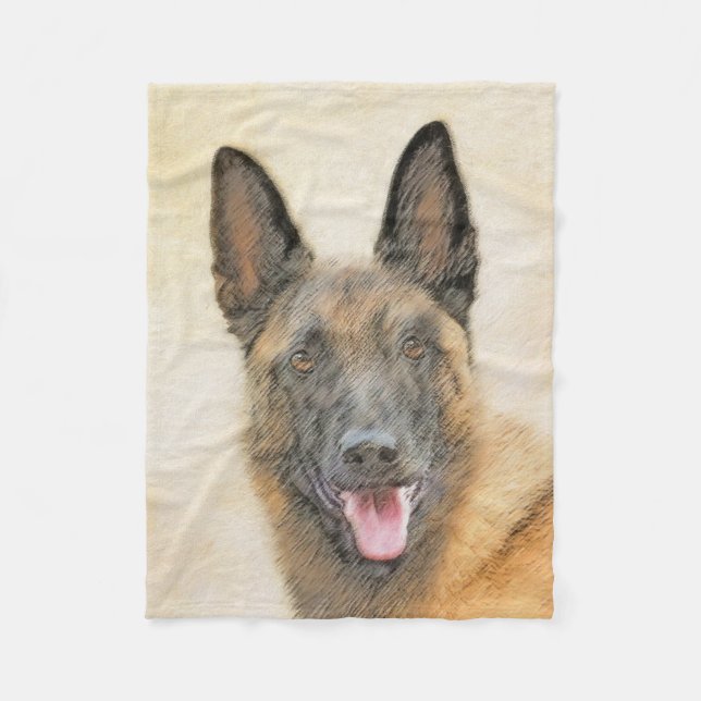 Couverture Polaire Peinture Malinoise belge - Cute Original Chien Art (Devant)