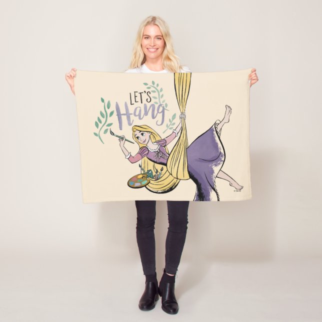 Couverture Polaire Peinture Rapunzel "Accrochons-nous" (En situation)