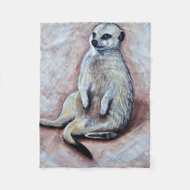 Couverture Polaire Peinture Slouchy Meerkat (Devant)