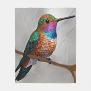 Couverture Polaire Peinture vibrante de colibri d'Allen