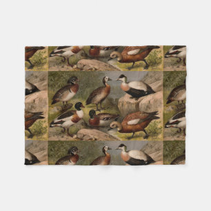 Couverture Polaire Peinture vintage colorée de canards