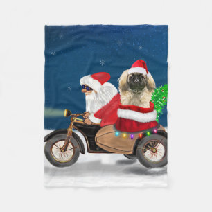 Couverture Polaire Pekingese Chien Noël Père Noël