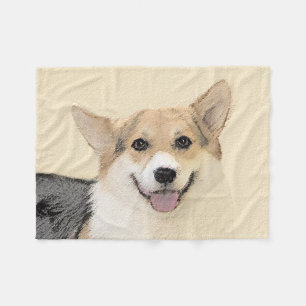 Couverture Polaire Pembroke Welsh Corgi Peinture - Art Chien original