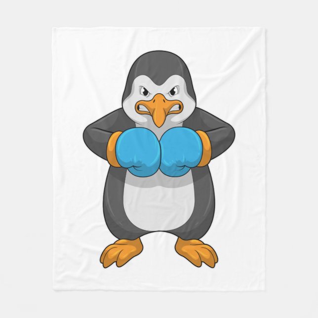 Couverture Polaire Penguin at Boxing with Boxing Gloves (Devant)