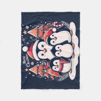 Couverture Polaire Penguin de Noël par Rp