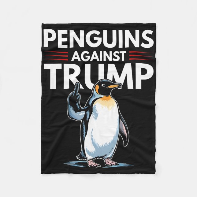Couverture Polaire Penguin Flippers Up Resist Funny Penguins Against  (Devant)