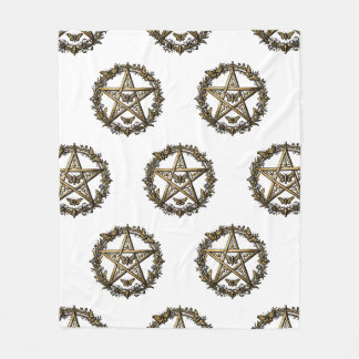 Couverture Polaire Pentagramme et papillon de nuit Art sorcier