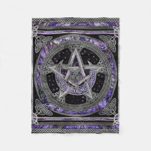 Couverture Polaire Pentagramme Triskelion Amethyst Moon