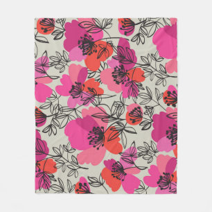 Couverture Polaire Peony Floral Vintage Motif sans joint.