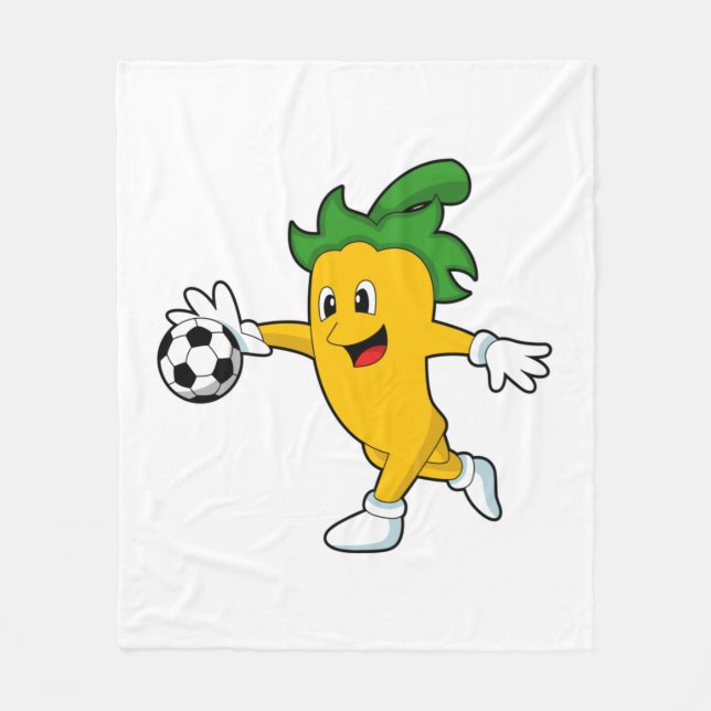 Couverture Polaire Pepper Vegan comme joueur de football avec Soccer. (Devant)