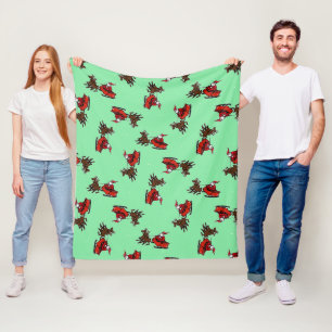 Couverture Polaire Père Noël avec sly sur vert