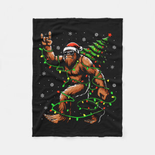 Couverture Polaire Père Noël Bigfoot sapin de Noël Lumières Lumières 