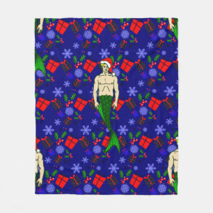 Couverture Polaire père Noël blonde merman laid xmas mermaid cadeaux