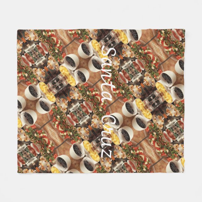 Couverture Polaire Père Noël Cruz avec motif de buffet (Devant (Horizontal))