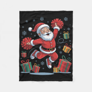 Couverture Polaire Père Noël drôle acclamant l'encouragement de Noël 