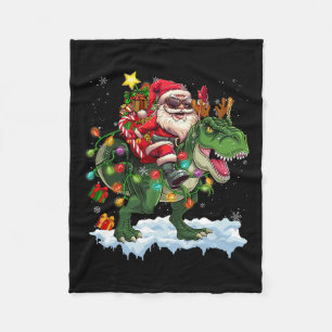 Couverture Polaire Père Noël équitation Dinosaur T Rex lumières des a