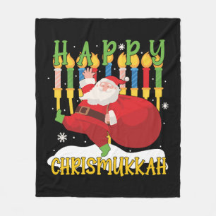 Couverture Polaire Père Noël Happy Chrismukkah Funny Hanoukka Christm