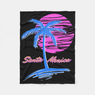 Couverture Polaire Père Noël Monica Beach Outrun 80s Vaporwave esthét