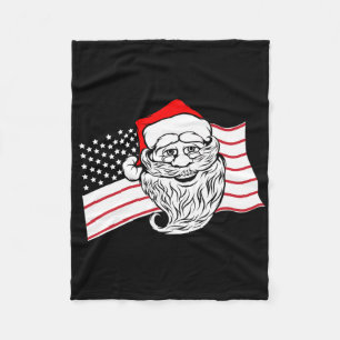 Couverture Polaire Père Noël patriotique Drapeau américain américain