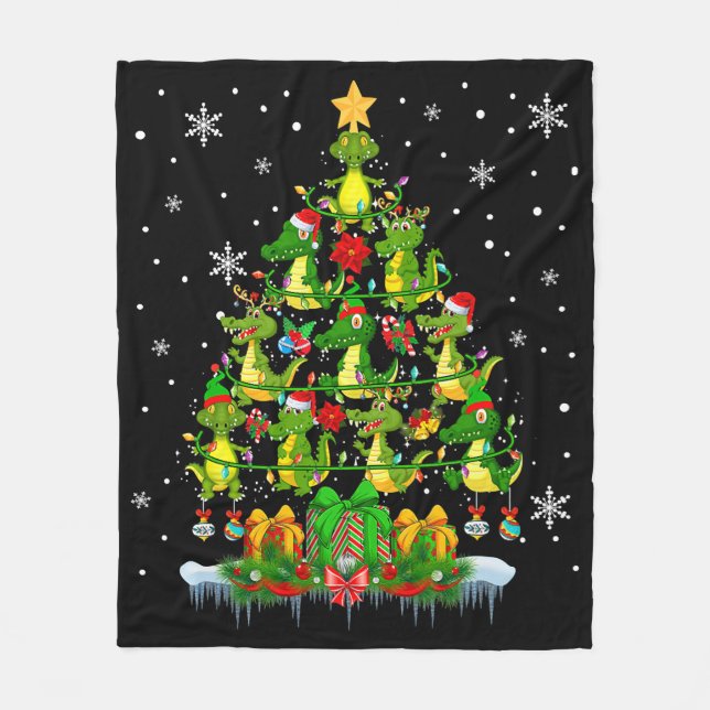 Couverture Polaire Père Noël Reindeer Elf Alligators Christmas Tree L (Devant)