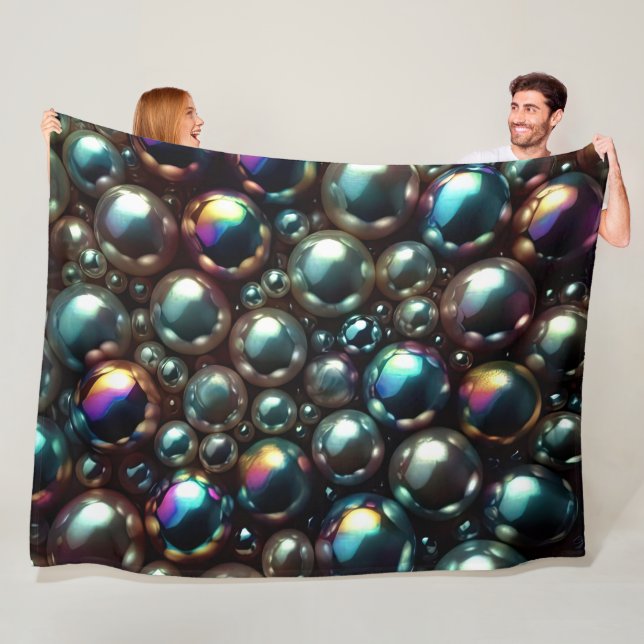 Couverture Polaire Perles noires (En situation)