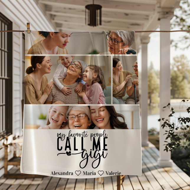 Couverture Polaire Peronalized 4 Photo Gigi Gift (Créateur téléchargé)
