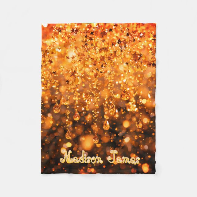 Couverture Polaire Personalized Baby Blanket With Gold Faux Sparkle  (Devant)
