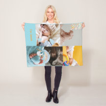 Personalized Baby Photo & Name Fleece Blanket