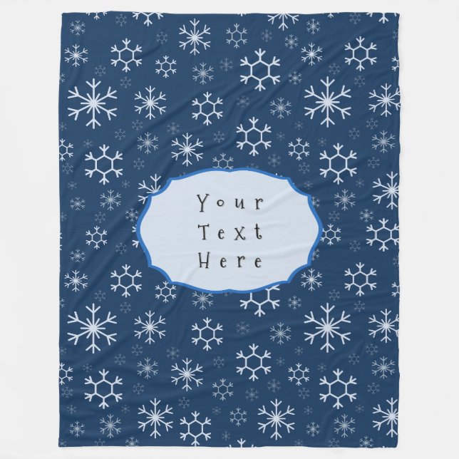Couverture Polaire Personalized Blue Snowflake Winter (Devant)