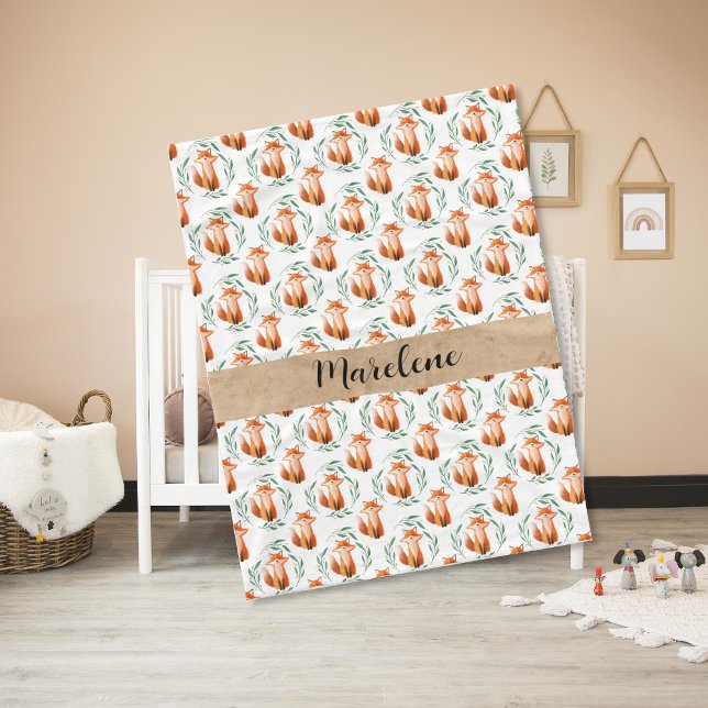 Couverture Polaire Personalized Cute Fox baby blanket keepsake (Créateur téléchargé)