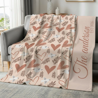 Couverture Polaire Personalized Dove & Heart Christian Pattern 