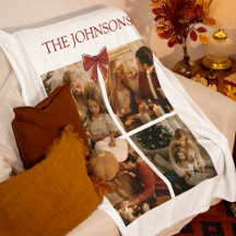 Personalized Family Christmas Photos Blanket