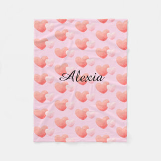Couverture Polaire Personalized Heart Blanket Custom Name