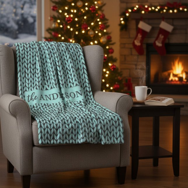 Couverture Polaire Personalized Knit Pattern Cozy Fleece Blanket (Créateur téléchargé)