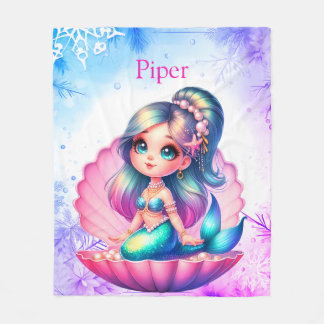 Couverture Polaire Personalized Little Mermaid in Shell Blanket