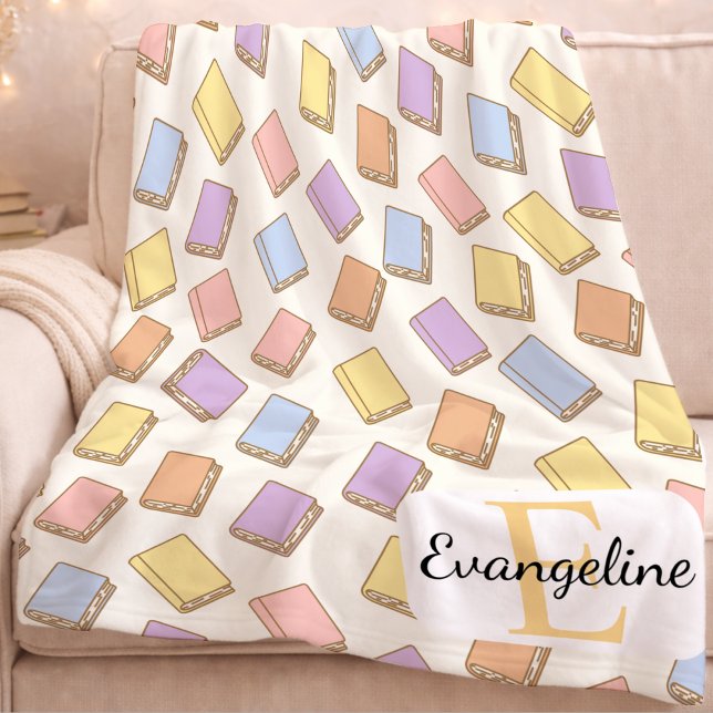 Couverture Polaire Personalized Pastel Bookish Aesthetic Pattern (Créateur téléchargé)
